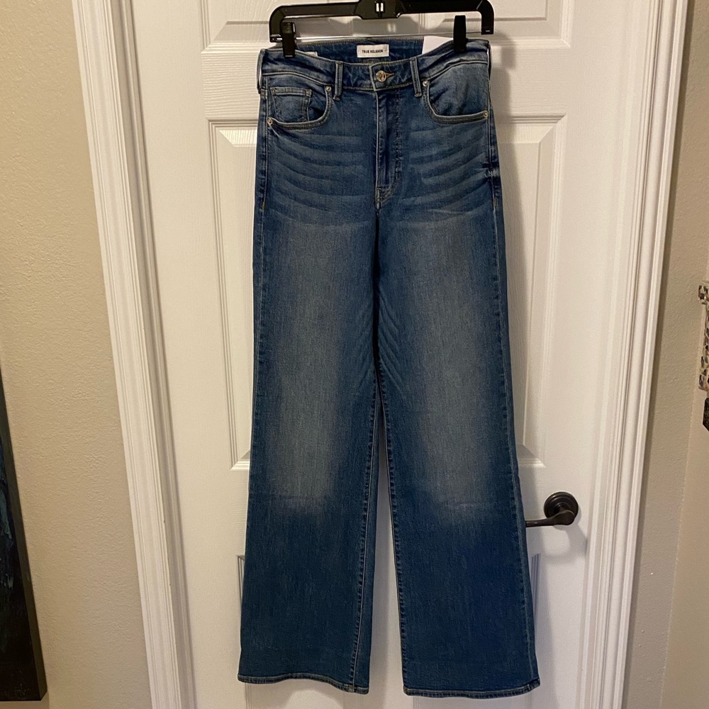 NWT True Religion High Rise, Wide Leg Jeans 28/6 - Picture 4 of 16